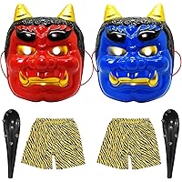 Amazon | [DECEED] 節分 鬼のお面 コスプレ 衣装 赤鬼 仮面 青鬼 仮装